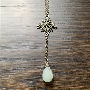 Silver Necklace with Baby Blue Pendant